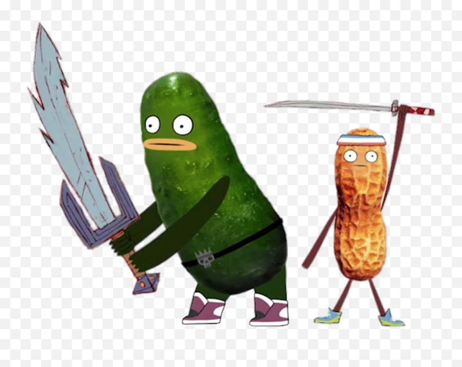 Check Out This Transparent Pickle And Peanut Holding Swords Emoji,Swords Png
