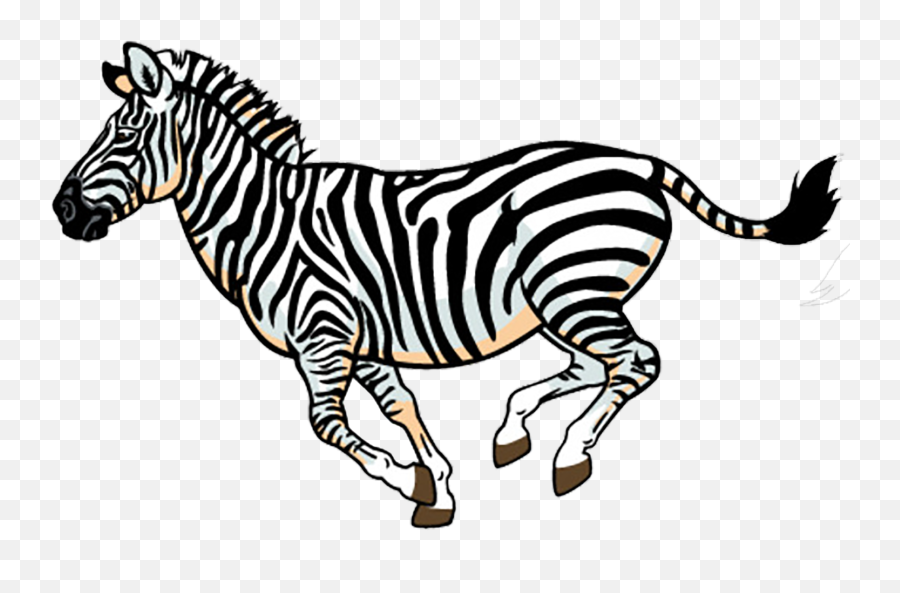 Colors Clipart Zebra - Cartoon Zebra Side View Transparent African Wild Animals Clipart Emoji,Zebra Clipart Black And White