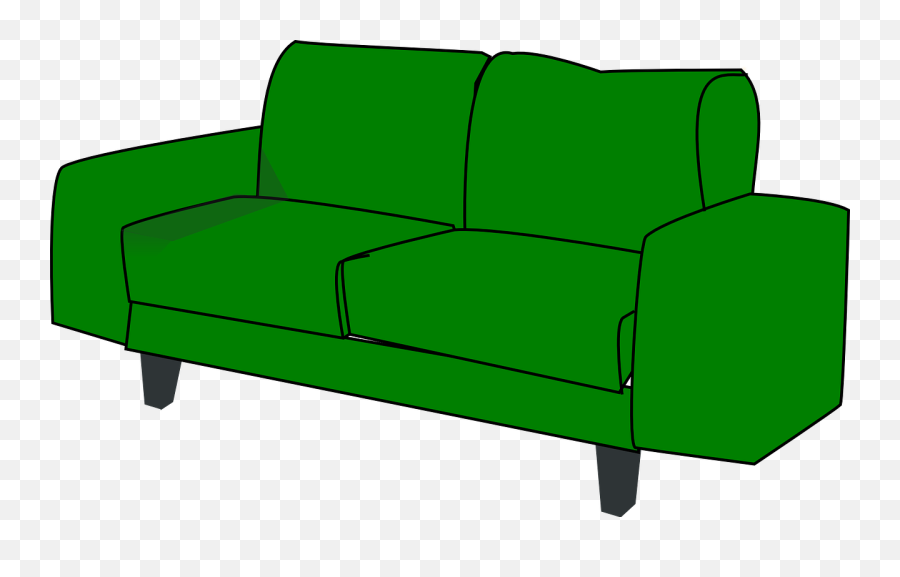 Green Sofa Couch Clip Art At Clker - Green Couch Clipart Emoji,Couch Clipart
