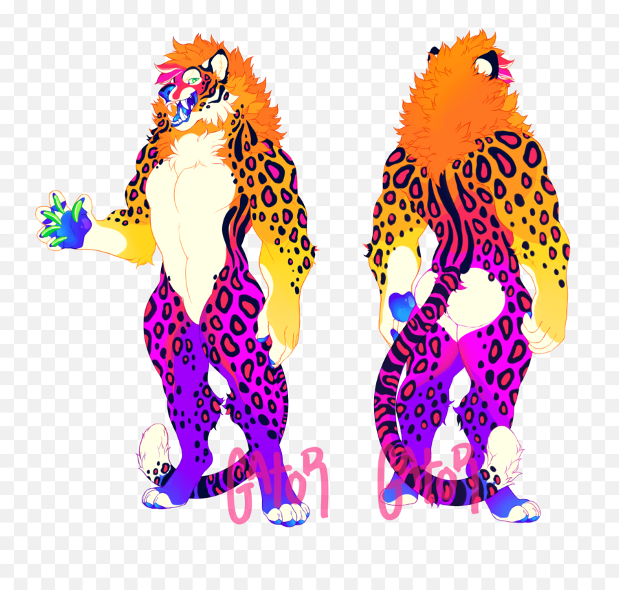 Sold Rainbow Leopard By Gatorbite - Fur Affinity Dot Net Emoji,Lisa Frank Png