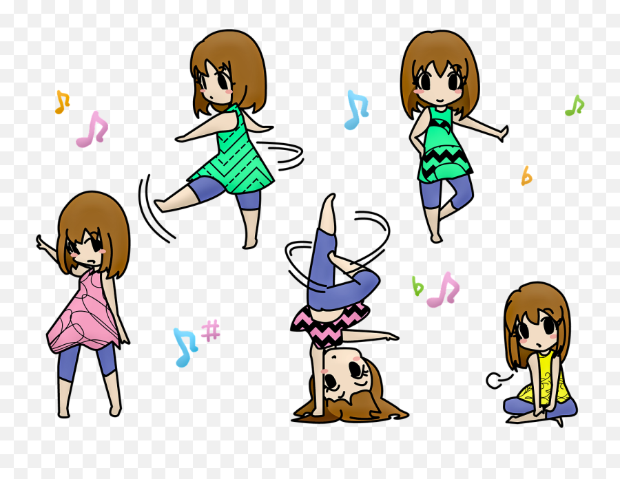 Anime Girl Kawaii - Pasos De Baile Dibujos Emoji,Anime Girl Transparent