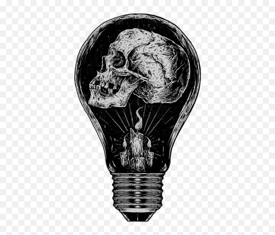 Download Skull Calavera Creative Incandescent Light Bulb Emoji,Light Bulb Clipart Png