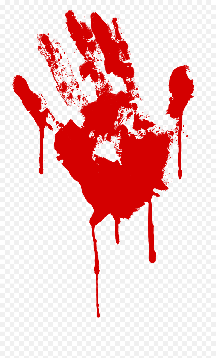 5 Red Bloody Handprint Transparent - Portable Network Graphics Emoji,Hand Transparent
