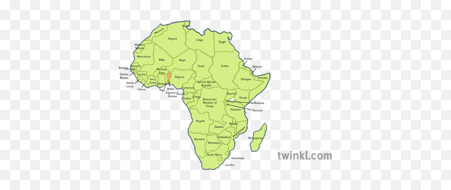 Africa Png Hd Quality - World Map With Benin Highlighted Emoji,Africa Png