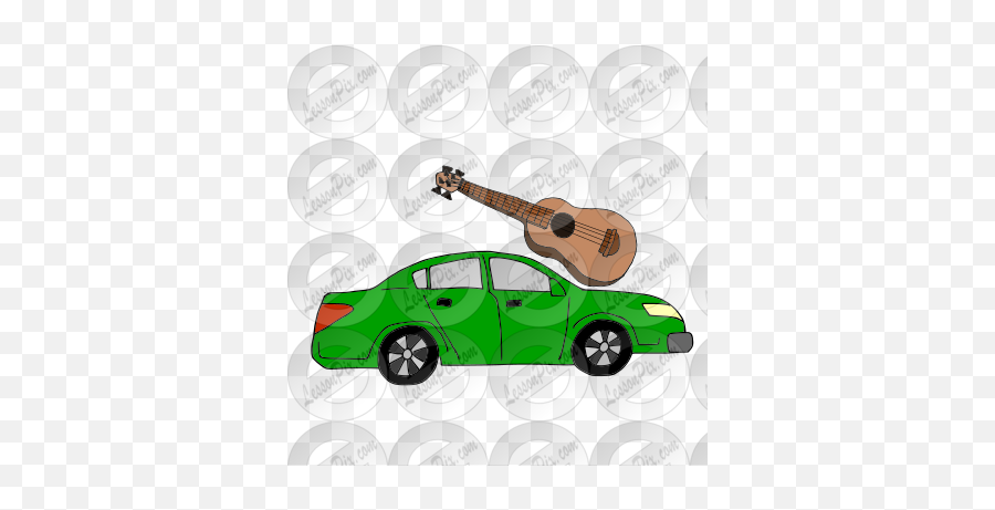 Guitar On Car Picture For Classroom Therapy Use - Great Big And Small Car Clipart Emoji,Ukulele Clipart