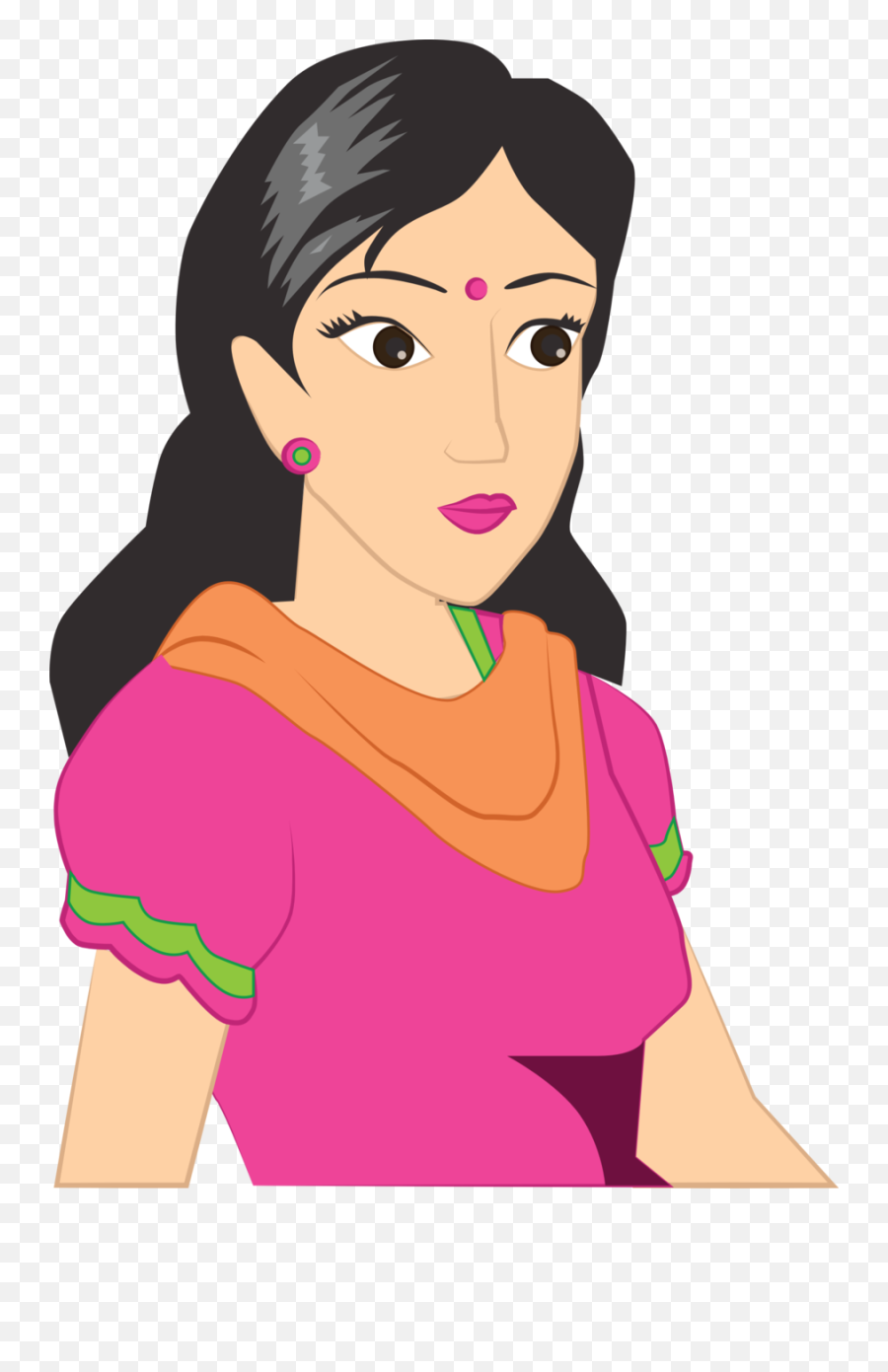 Woman From India Clipart - Clipart Image Of A Woman Emoji,Indian Clipart