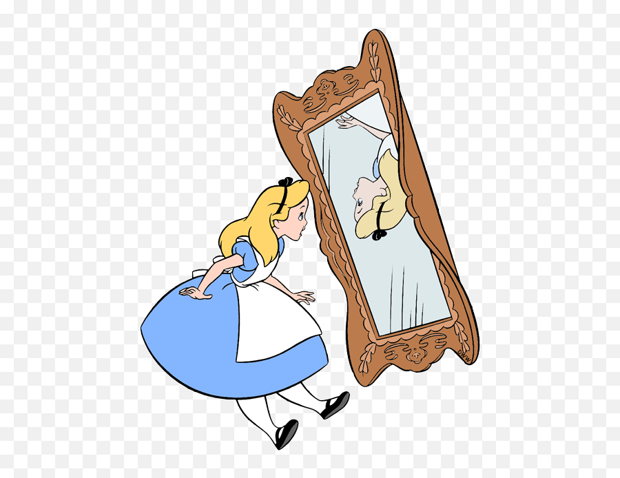 Mirror Clipart Alice In Wonderland Full Size Png Download - Alice In Wonderland Mirror Disney Emoji,Mirror Clipart