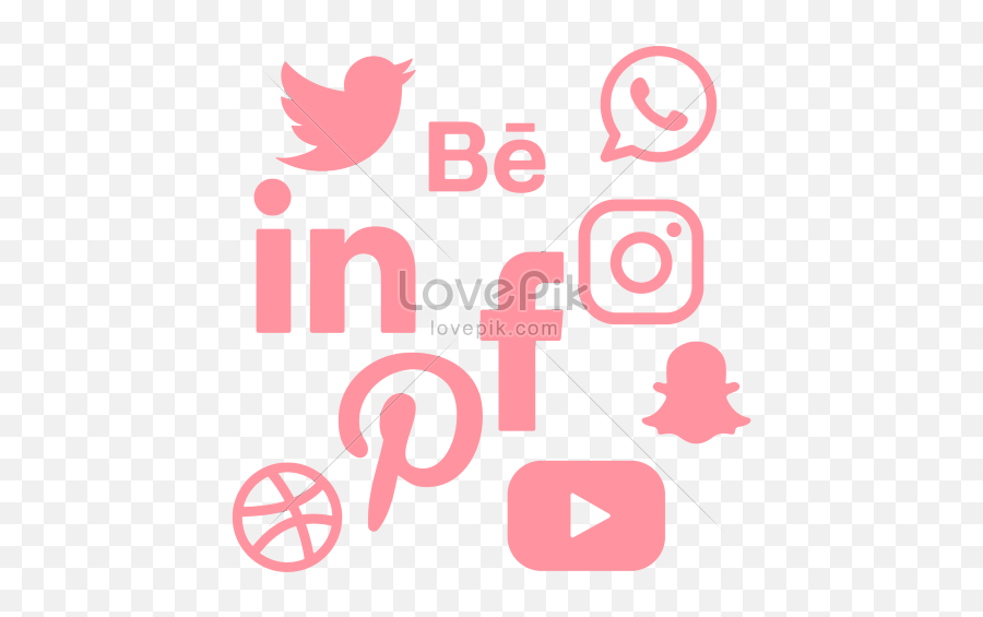 Pink Social Media Icons Vector Graphics Imagepicture Free Emoji,Social Media Symbols Png