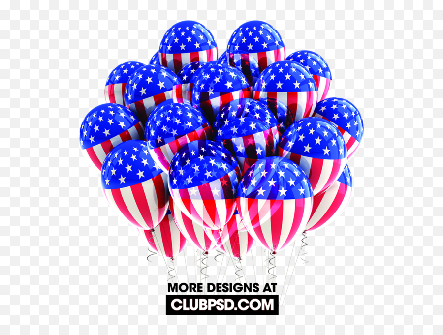 Download Usa Flag Balloons - American Flag Balloons Full Emoji,Usa Flag Transparent