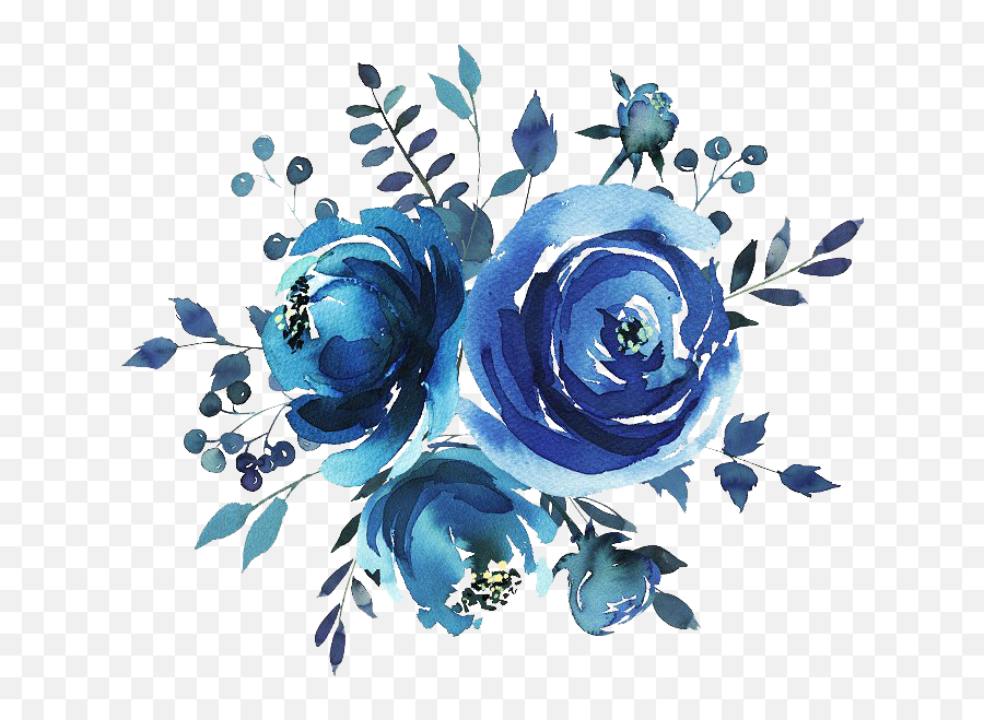 Watercolour Flowers Watercolor Painting - Watercolor Royal Blue Flower Png Emoji,Watercolor Flowers Png