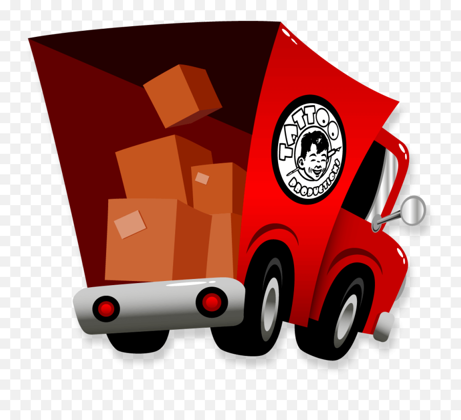 Download Tattoo Moving Truck Red - Illustration Png Image Emoji,Moving Truck Png