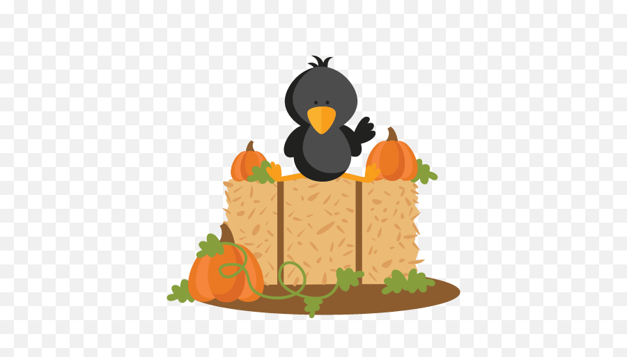 Crow On Hay Bale Svg Scrapbook Cut File Cute Clipart - Hay Hay Bale Cute Clipart Emoji,Crow Clipart