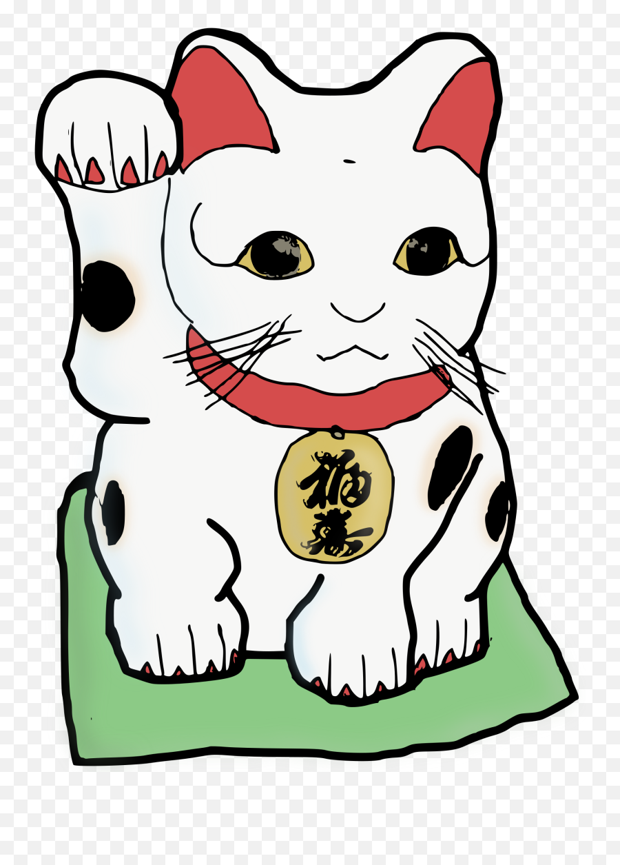 Waving Chinese Cat Transparent - Desain Vektor Jepang Kucing Emoji,Cat Transparent Background