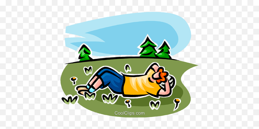 Download Relax Clipart Relaxed Person - Man Laying On Grass Cartoon Emoji,Relax Clipart