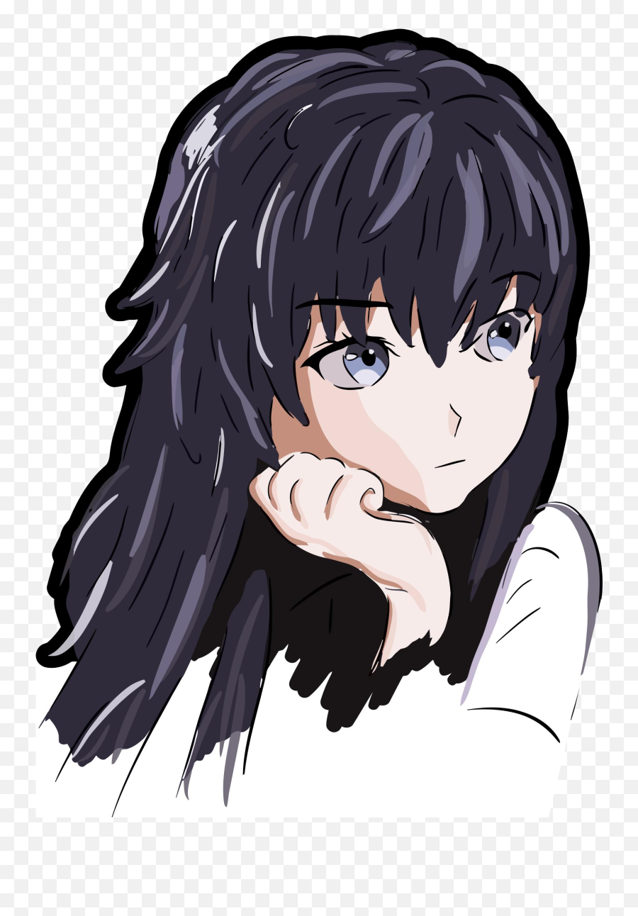 Anime Girl Face Transparent Png - Anime Girl Icon Png Emoji,Anime Face Transparent