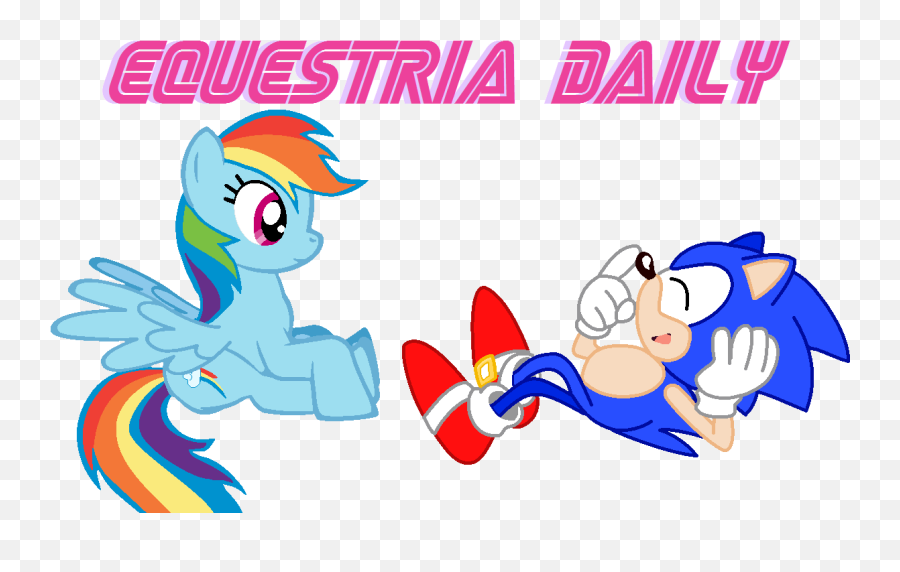 Sonic U0026 Rainbow Dashu0027s Equestria Daily Logo My Little Pony - Fictional Character Emoji,Sonic X Logo