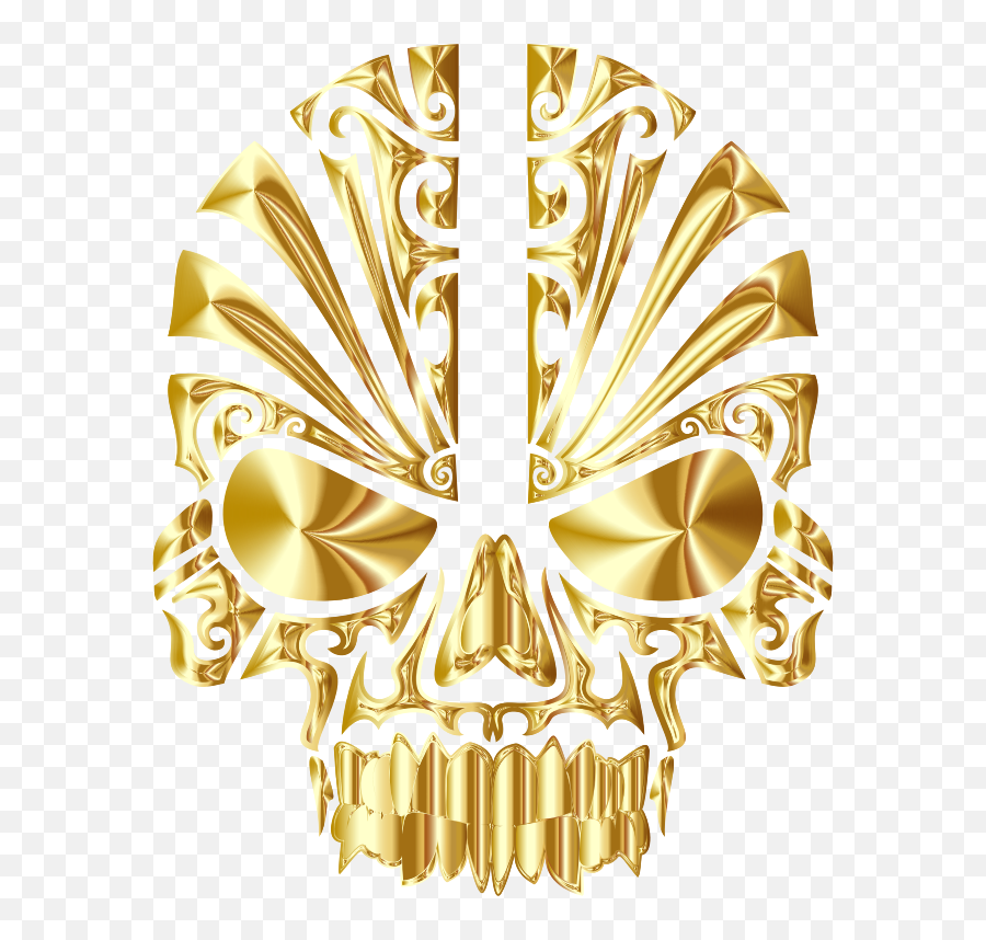 Skullyellowbone Png Clipart - Royalty Free Svg Png Tribal Gold Skull Emoji,Bone Clipart