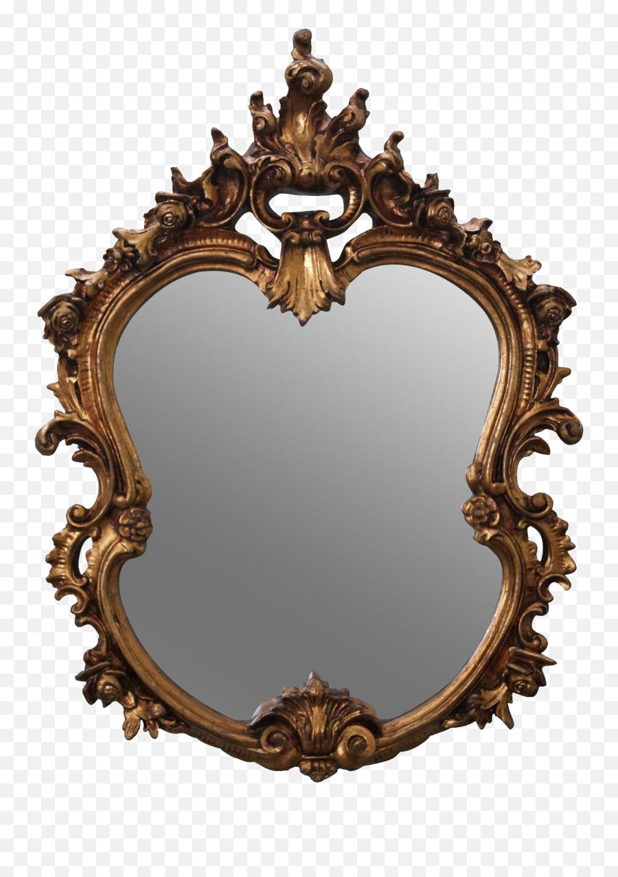Victorian Clip Art - Ornate Gold Frame Mirror Png Old Mirror Frame Png Emoji,Mirror Clipart