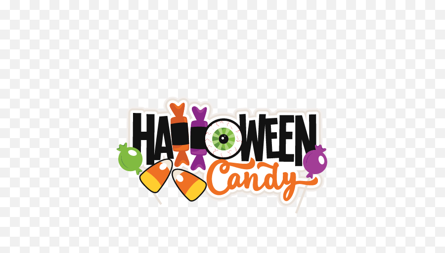 Halloween Candy Title Svg Scrapbook Cut - Halloween Candy Clip Art Emoji,Halloween Candy Clipart