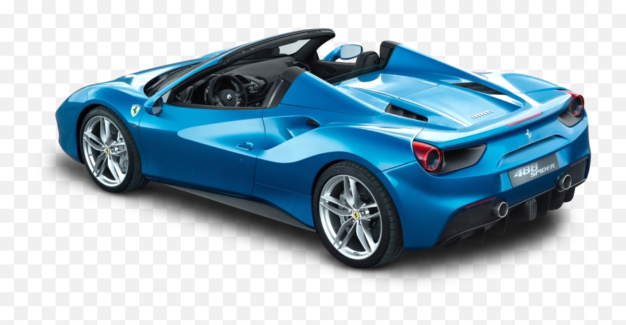 Ferrari 488 Spider Blue Car Back Png Image - Purepng Free Emoji,Back Of Car Png
