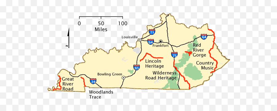 Kentucky - Map Americau0027s Byways Emoji,Kentucky Png