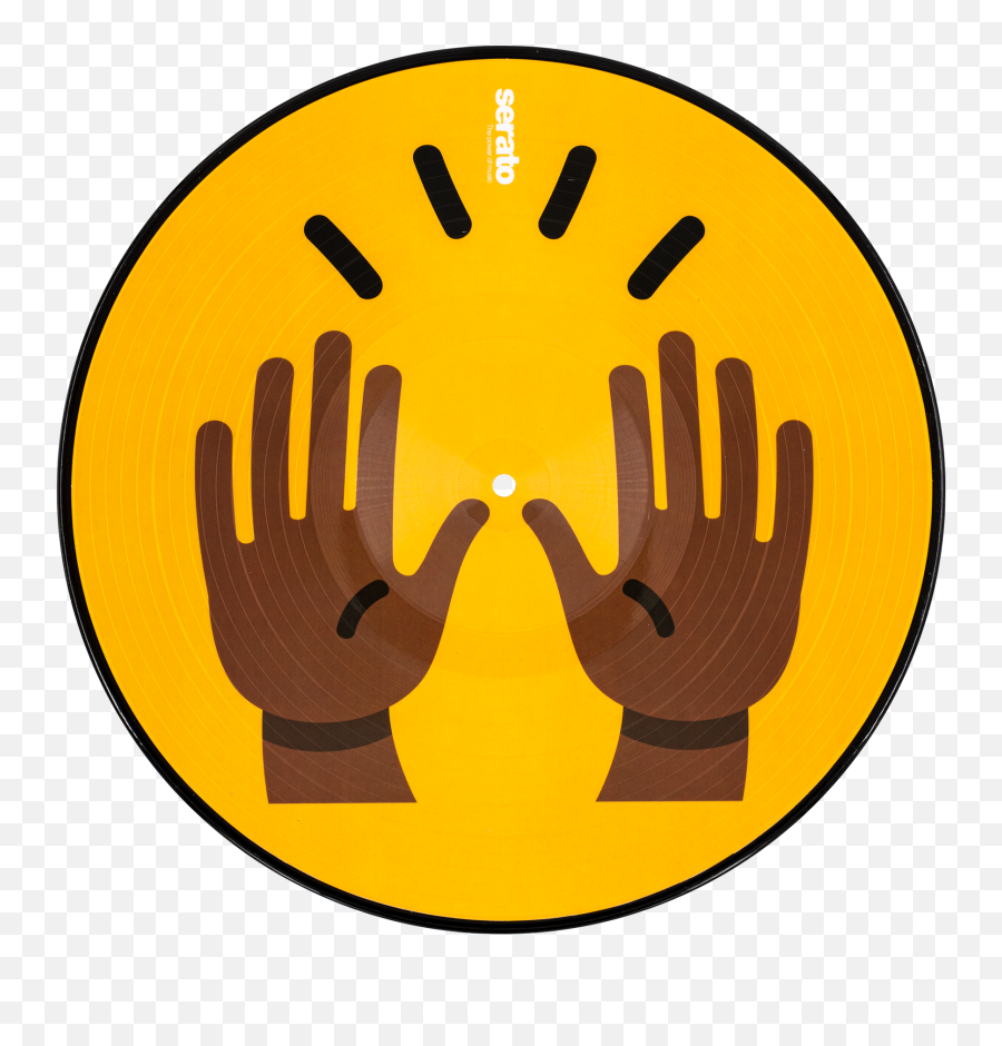 Serato Scv - Psemj1 12 Serato Control Vinyl Emoji 1 Prayrasied Hand Pair,Music Emoji Transparent
