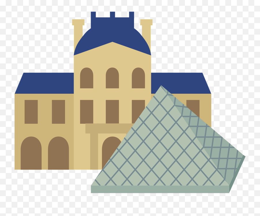 Louvre Museum And Pyramid Clipart - Louvre Clipart Emoji,Pyramid Clipart