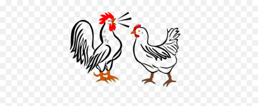 Library Of Rooster And Hen Clip Art - Chicken And Rooster Clipart Emoji,Hen Clipart