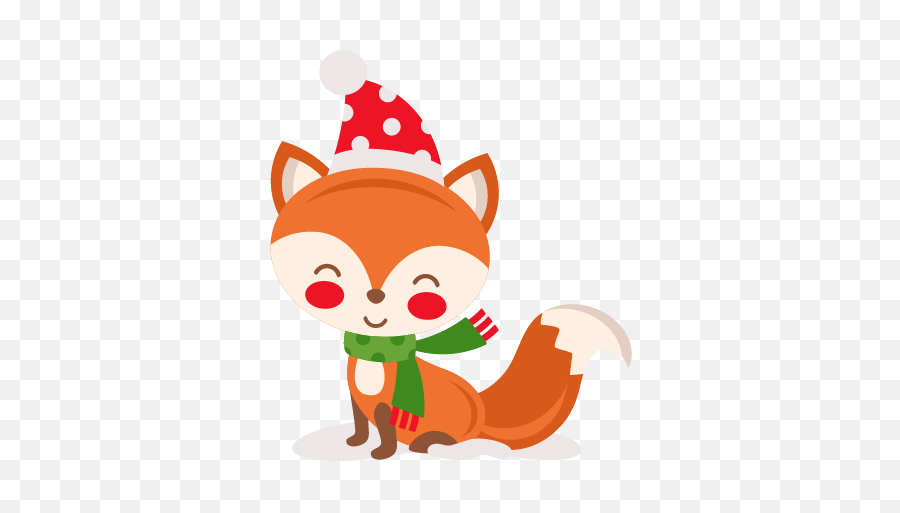 Christmas Fox Svg Cuts Scrapbook Cut - Cute Fox Christmas Png Emoji,Cute Christmas Clipart