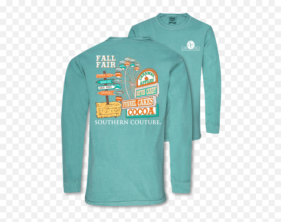 Southern Couture Preppy Fall Fair Comfort Colors Long Sleeve - Long Sleeve Emoji,Simply Southern Logo