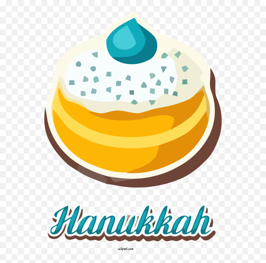 Holidays Yellow Icing Cake For Hanukkah - Burj Al Arab Emoji,Hanukkah Clipart
