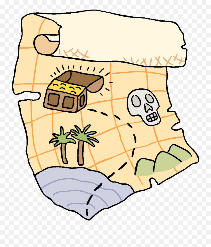 Treasure Map Clipart - Treasure Map Cartoon Emoji,Map Clipart