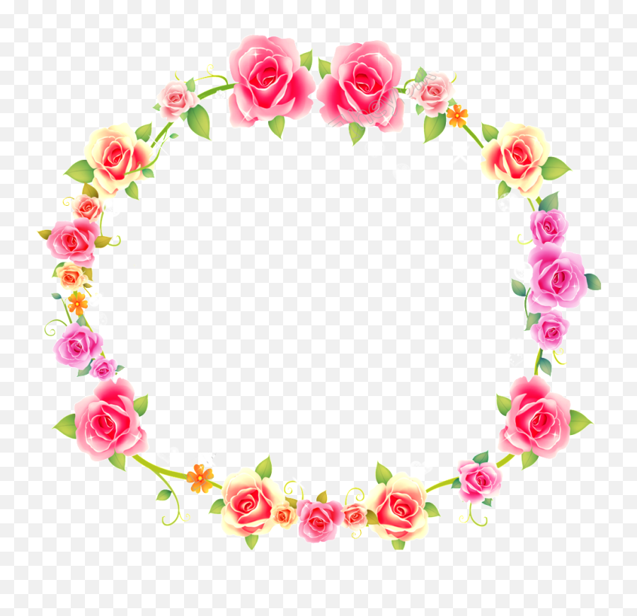 Roses Flower Border Frame Transparent Png Png Mart - Floral Backgrounds Png Emoji,Flower Border Transparent
