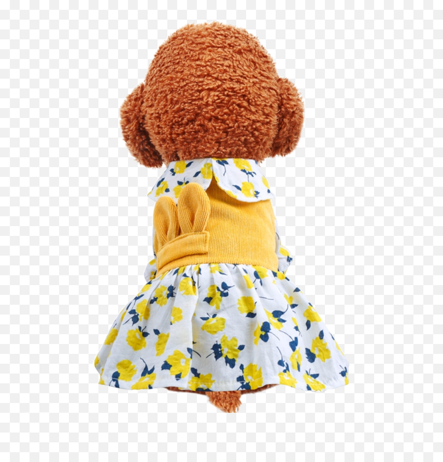 Dog Yellow Flower Corduroy Dress For Small Dog Puppy Pet Cat - Clothing Emoji,Yellow Flower Transparent