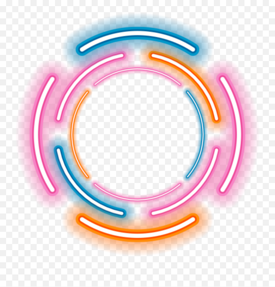 Neon Round Circle Rounds Yuvarlak Frame Frames Border Emoji,Neon Border Png