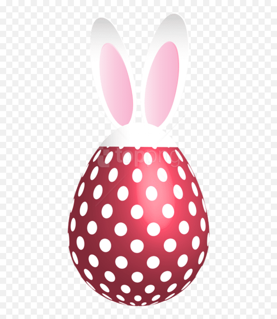 Download Hd Easter Dotted Bunny Egg Red Png - Bunny Eggs Emoji,Bunny Silhouette Clipart