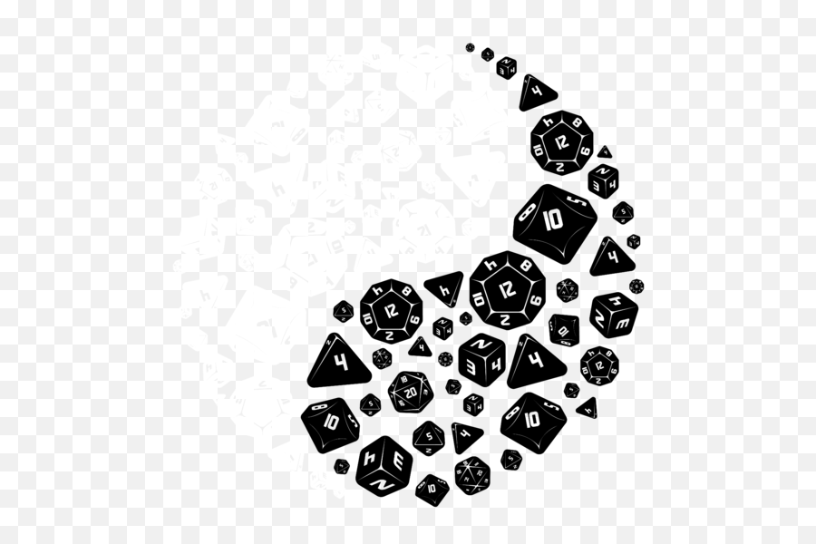 Dice Yin Yang T - Shirt For Sale By Hope And Hobby Emoji,Dnd Dice Png