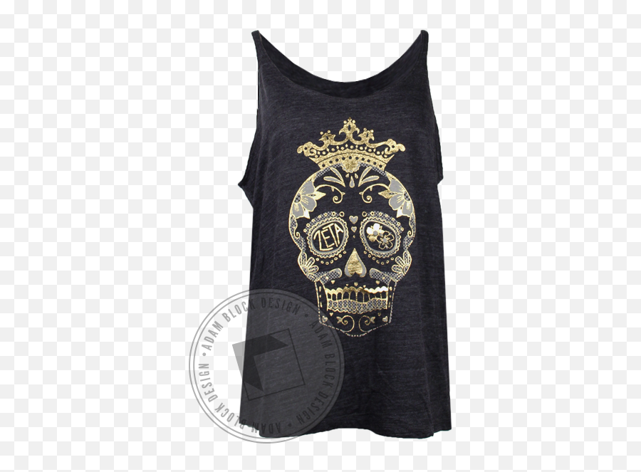 Download Hd Zeta Tau Alpha Gold Skull Tank Top - Active Tank Emoji,Zeta Tau Alpha Logo