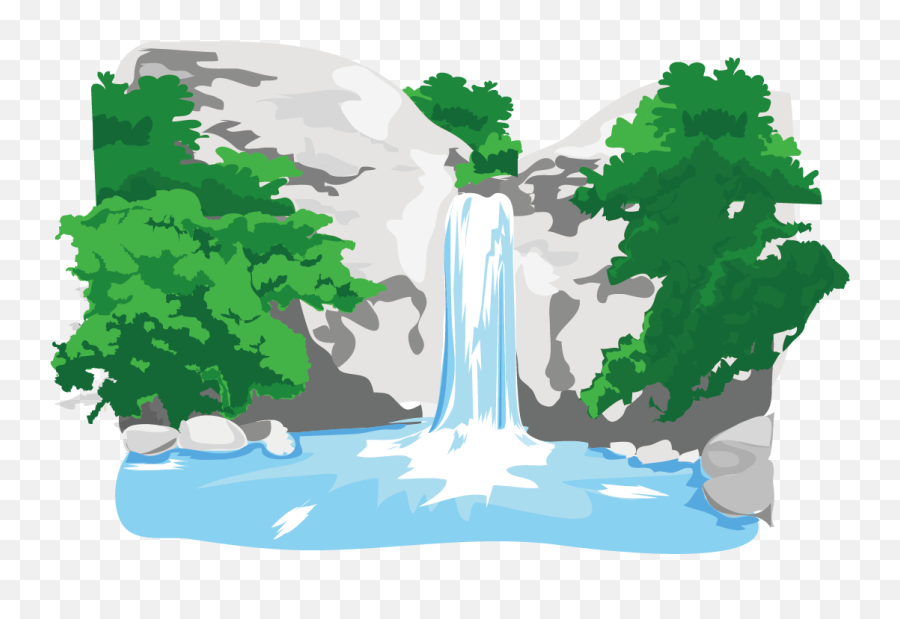 Clipart Mountain Waterfall Clipart - Clip Art Water Falls Emoji,Waterfall Clipart