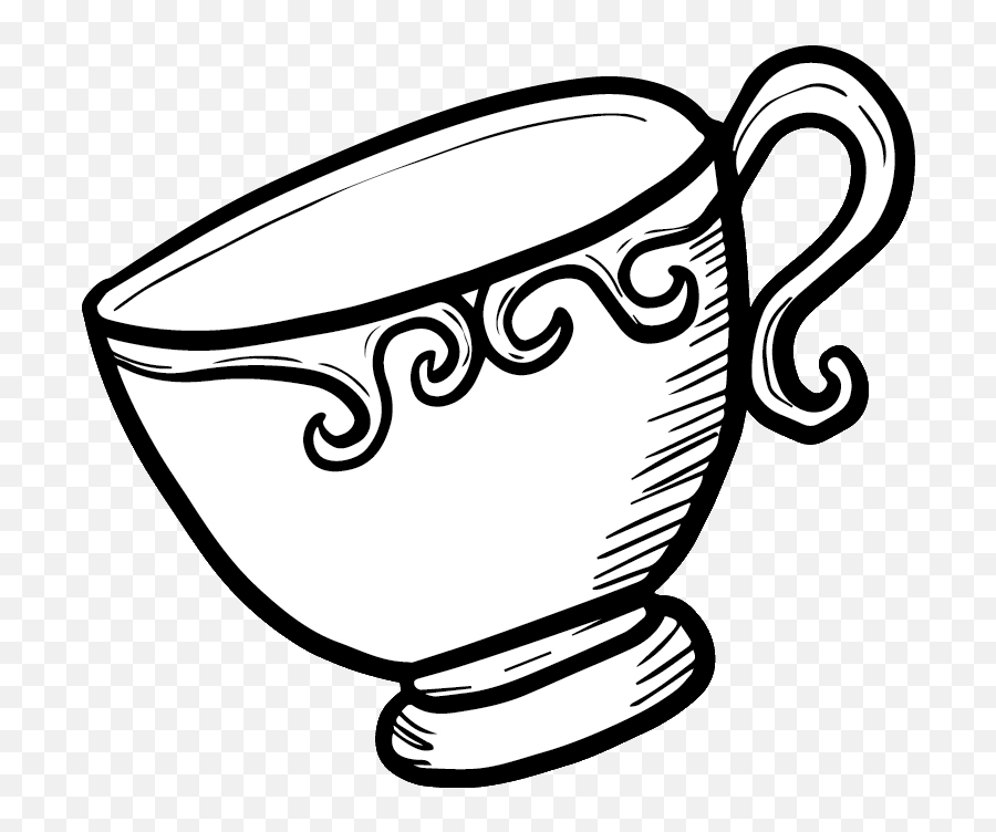 Copyright Invite Shack - Tea Cup Png Drawing Clipart Alice In Wonderland Teacup Sketch Emoji,Cup Png