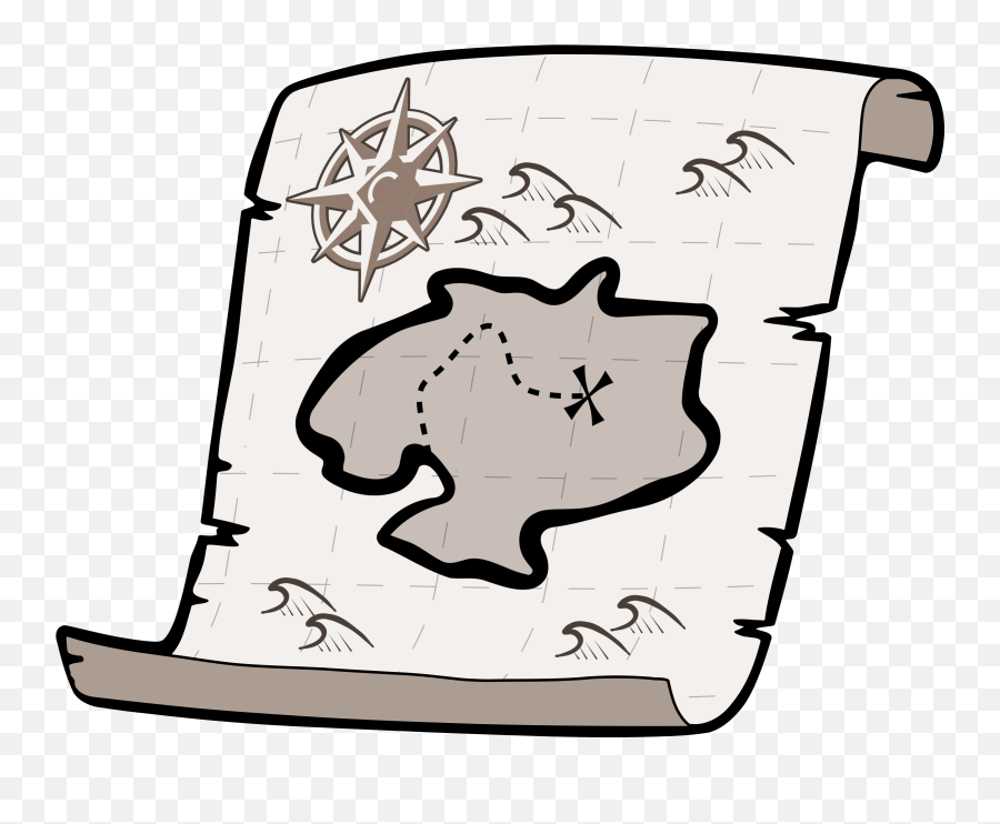 Map Clipart Catoon Map Catoon - Treasure Map Clip Art Emoji,Map Clipart