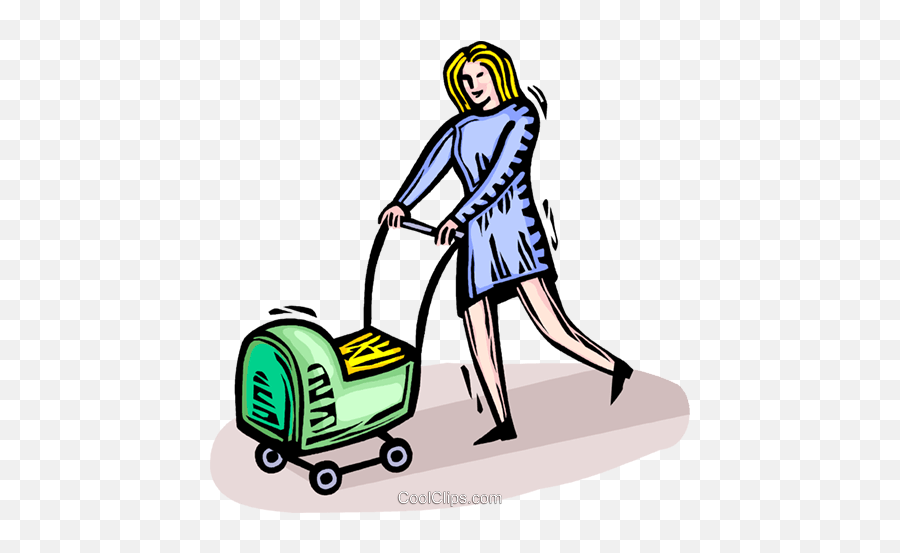 Woman Pushing A Baby Carriage Royalty Free Vector Clip Art Emoji,Baby Carriage Clipart