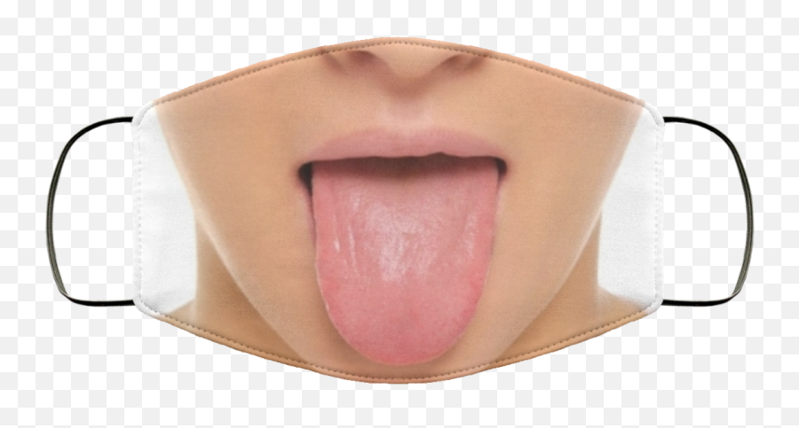 Sticking Out Tongue Girl Face Mask Washable Emoji,Girl Face Png