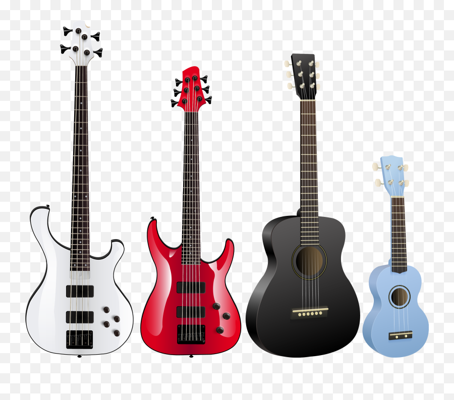 Download Tiple Bass Ukulele Guitar Vector Acoustic Electric - Cort Bass Guitar Pearl White Emoji,Ukulele Clipart