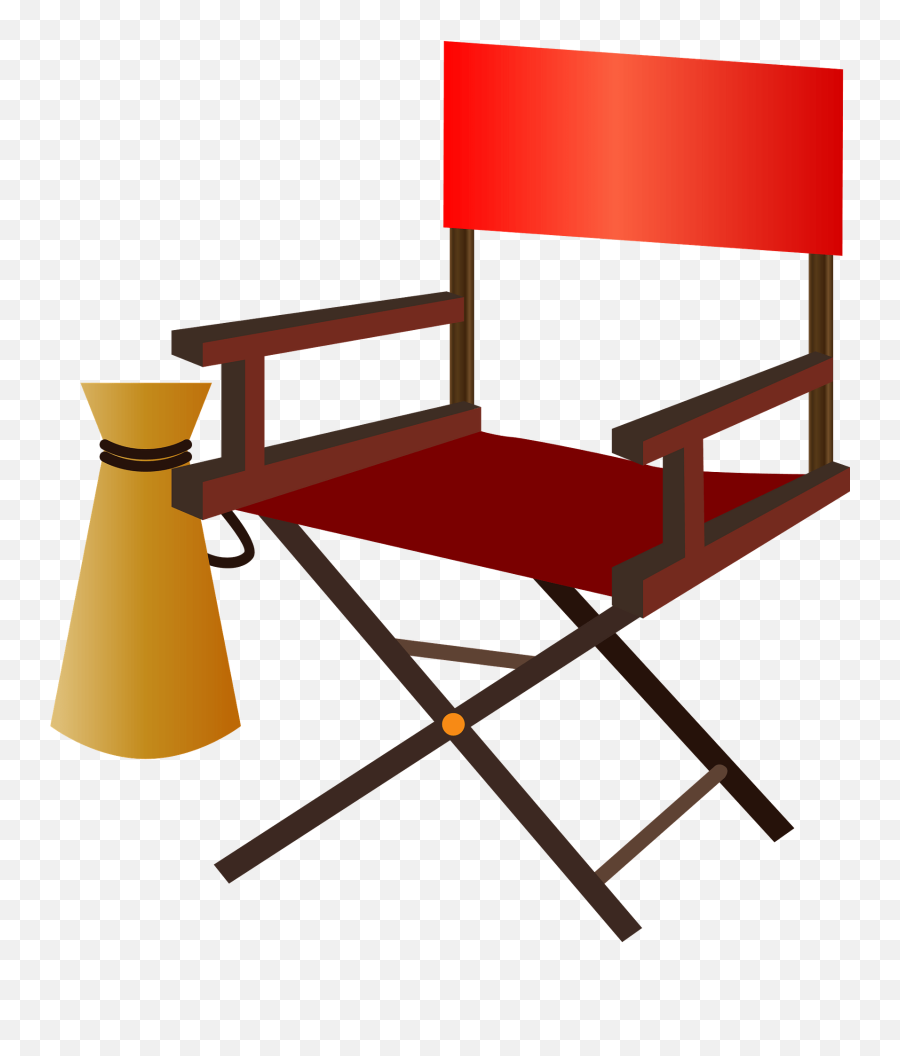 Directors Chair And Megaphone Clipart Free Download - Black Director Chair Emoji,Megaphone Clipart