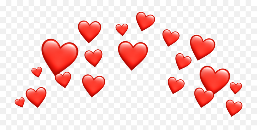 Freetoeditcrown Heart Hearts Emoji Emojis Tumblr - Transparent Background Red Hearts Png,Heart Emoji Png