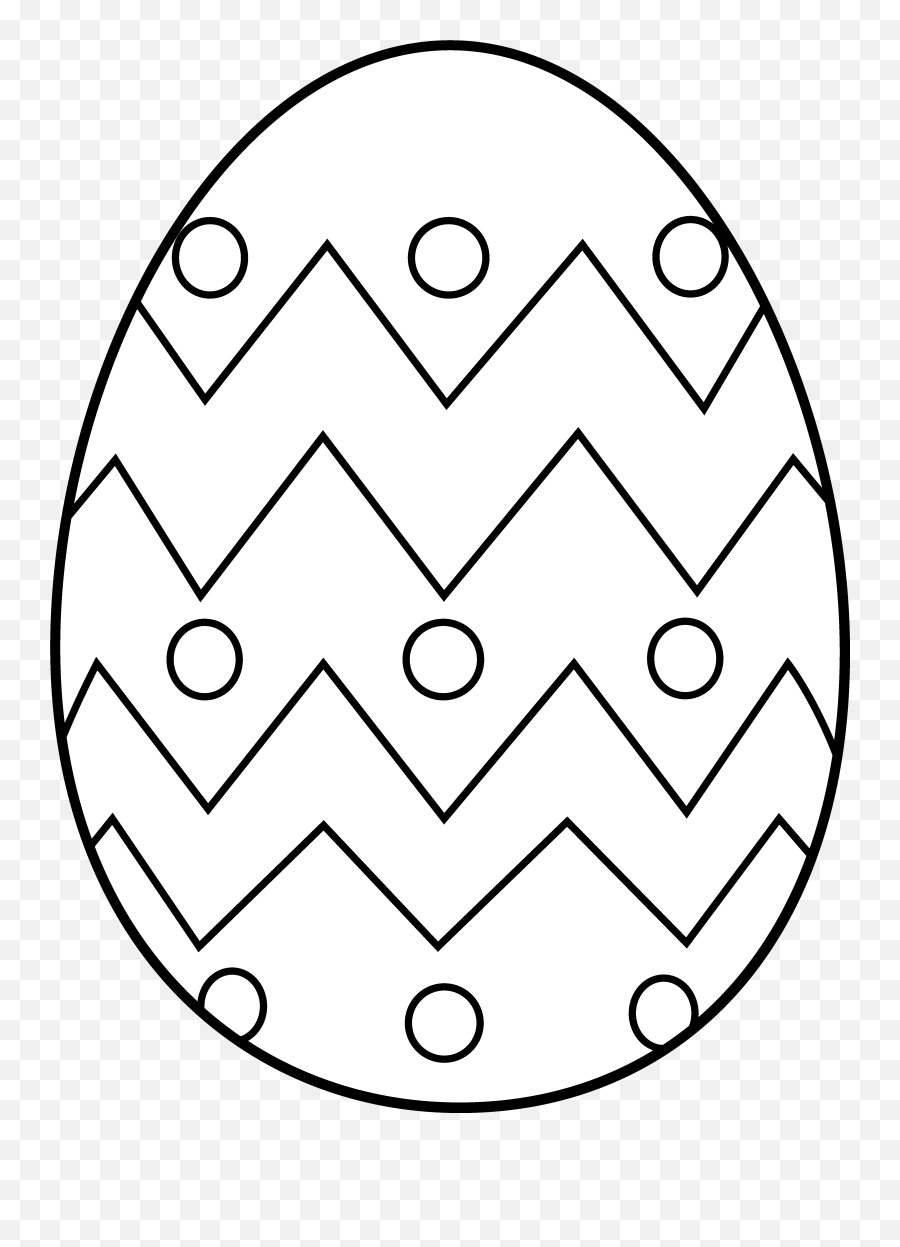 Free Black And White Easter Egg Clipart - Easter Egg Coloring Pages Emoji,Easter Egg Clipart