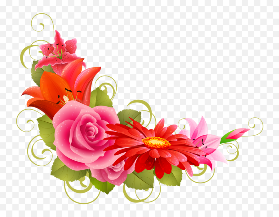 Scrapbook Dessin De Fleurs Clip Art Modèles - Wedding Flower Corner Png Vector Emoji,Wedding Flowers Clipart
