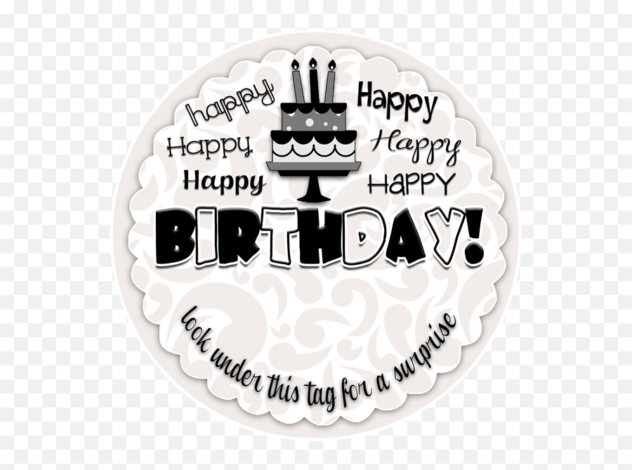 Happy Birthday Tag To Go With A Creative Cash Gift Emoji,Present Clipart Black And White