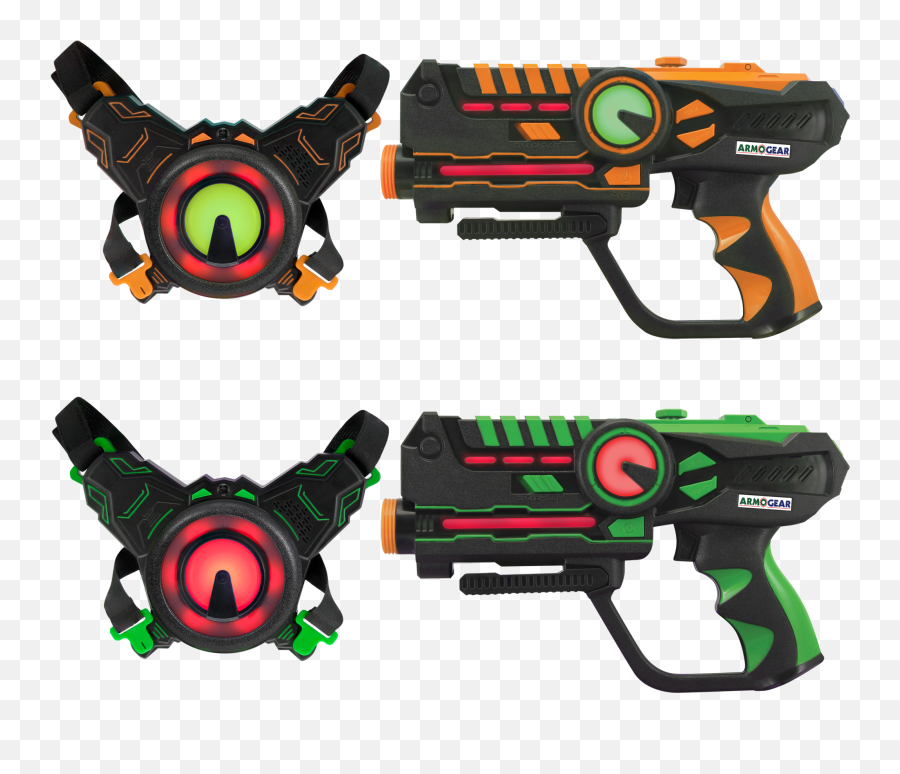 Download 2 Pack Guns U0026 Vest - Armogear Infrared Laser Tag Emoji,Laser Gun Png